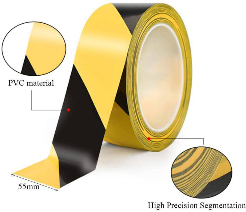 Dolphy Floor Marking Tape Zebra Lines 50mm x 22m Black & Yellow - Sydney Home Centre