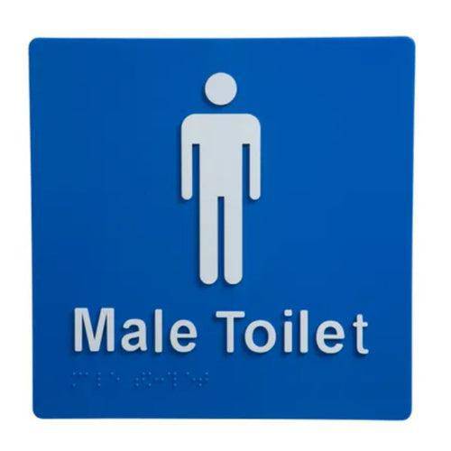 Dolphy Male Toilet Braille Sign Blue & White - Sydney Home Centre