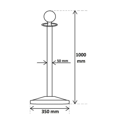 Dolphy Queue Barrier Post Silver - Sydney Home Centre