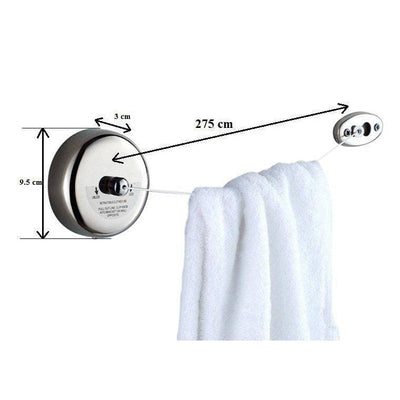 Dolphy Retractable Stainless Steel Round Clothesline Silver - Sydney Home Centre