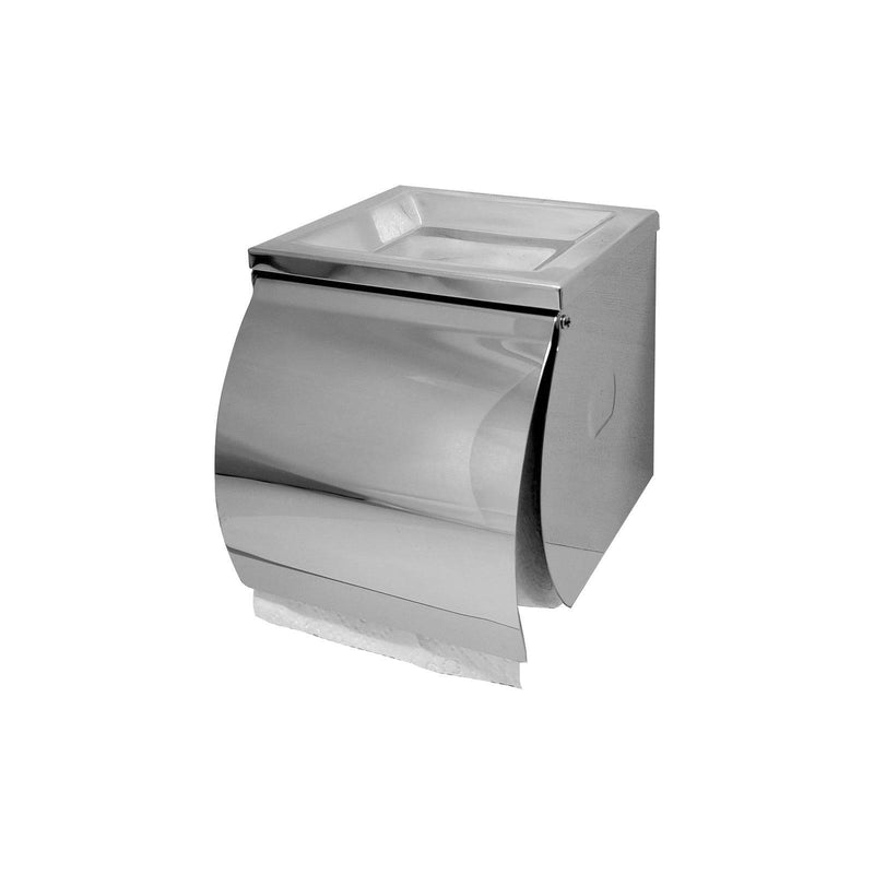 Dolphy Stainless Steel Single Toilet Roll Holder With Shelf Chrome Silver - Sydney Home Centre