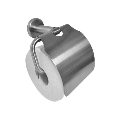 Dolphy Stainless Steel Toilet Roll Holder With Cover Brushed Silver - Sydney Home Centre