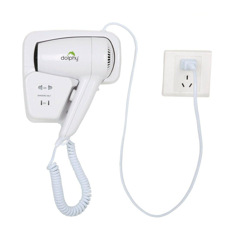 Dolphy Wall Mount Hair Dryer 1200W White (DPHD0001) - Sydney Home Centre