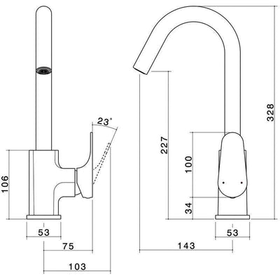 Dorf Viridian Sink Mixer Matte Black - Sydney Home Centre