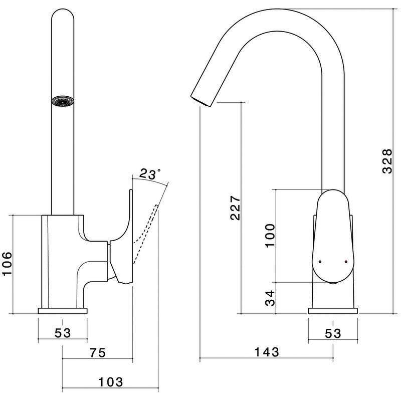 Dorf Viridian Sink Mixer Matte Black - Sydney Home Centre