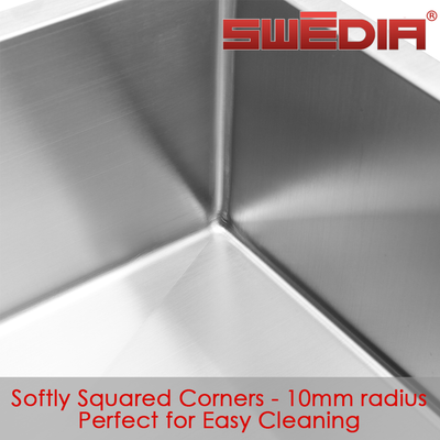 Swedia Dromma 1.5mm Thick Stainless Steel 1000mm 1 1/2 Bowl With Drainer Sink - Sydney Home Centre