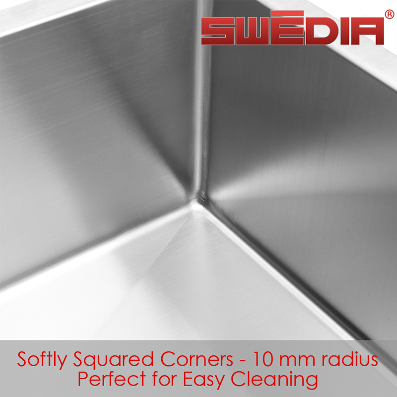 Swedia Dromma 1.5mm Thick Stainless Steel 1000mm Single Bowl Sink - Sydney Home Centre
