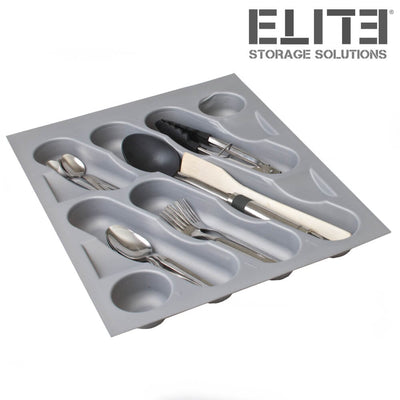 Elite 400mm Kitchen Drawer Organiser Grey - Sydney Home Centre