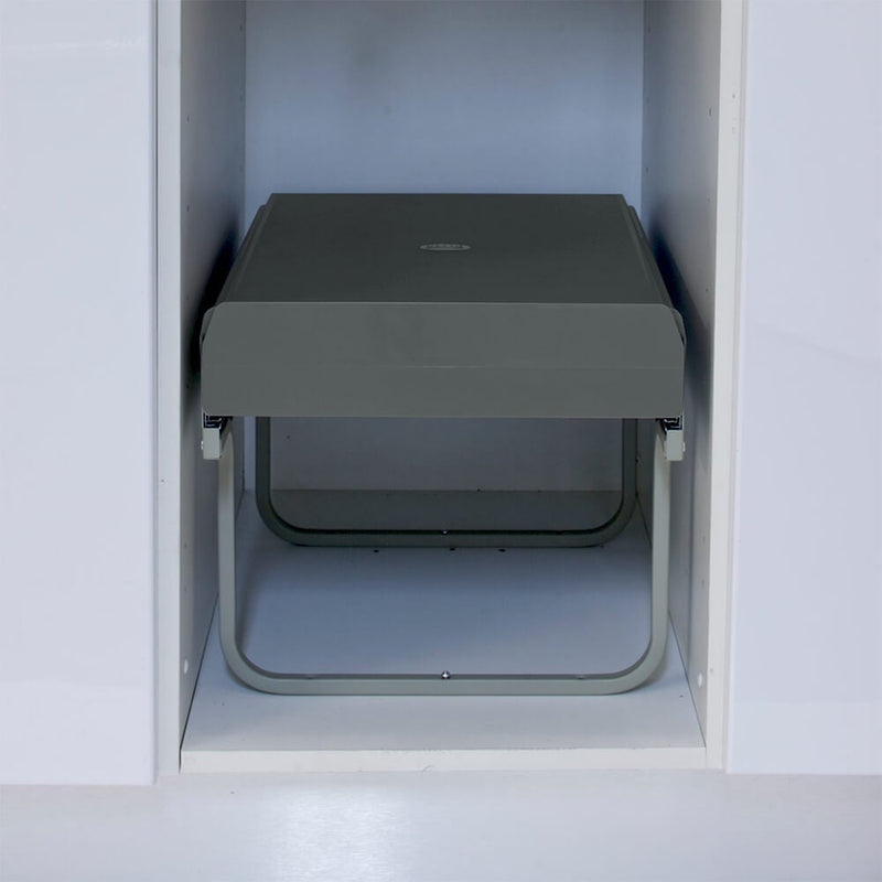 Elite Domestique Low Profile Bottom Mounted 30L Twin Slide Out Concealed Waste Bin For A 400mm Cabinet Dark Grey - Sydney Home Centre