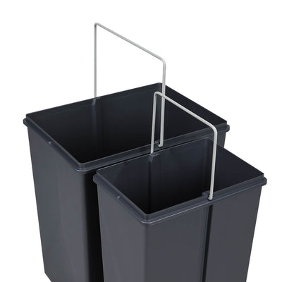 Elite Domestique Slim Profile Bottom Mounted 30L Twin Slide Out Concealed Waste Bin For A 300mm Cabinet Includes Integrated Door Bracket Dark Grey - Sydney Home Centre