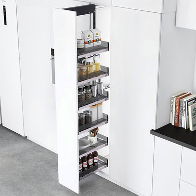 Elite Galley Side Mount Pull - Out Pantry Suits 1760mm+ Cabinet Height Internal Unit Smoked Glass - Sydney Home Centre