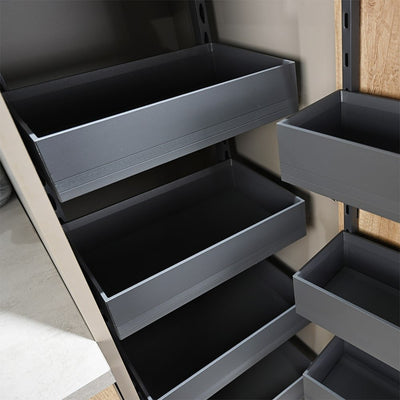 Elite Nero Open - Out Tandem Pantry 1700mm Height For 450mm Wide Cabinet Internal Unit Dark Grey - Sydney Home Centre