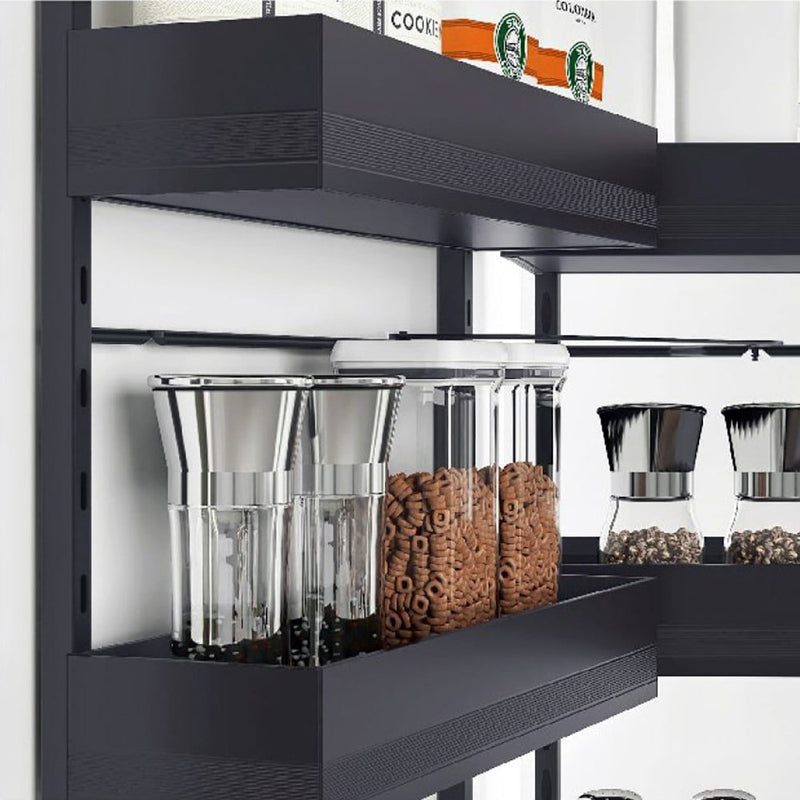 Elite Nero Open - Out Tandem Pantry 1700mm Height For 450mm Wide Cabinet Internal Unit Dark Grey - Sydney Home Centre