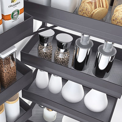 Elite Nero Open-Out Tandem Pantry 1700mm Height For 600mm Wide Cabinet Internal Unit Dark Grey - Sydney Home Centre