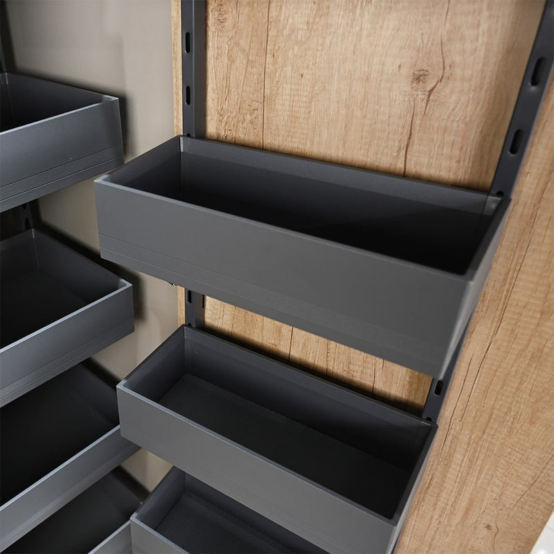 Elite Nero Open - Out Tandem Pantry 1700mm Height For 600mm Wide Cabinet Internal Unit Dark Grey - Sydney Home Centre