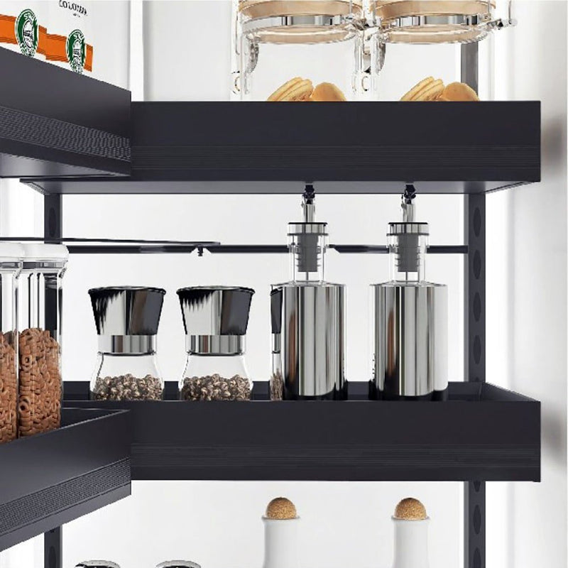 Elite Nero Open - Out Tandem Pantry 1700mm Height For 600mm Wide Cabinet Internal Unit Dark Grey - Sydney Home Centre