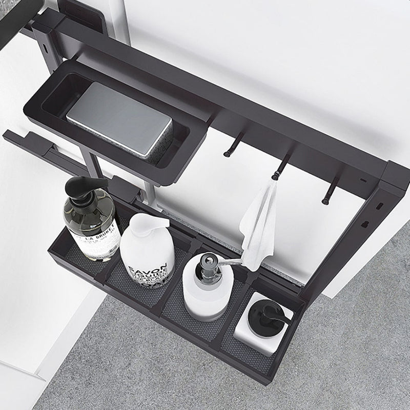 Elite Nero Side Mounted Undersink Cleaning Pull - Out Storage With Lift - Off Baskets Dark Grey - Sydney Home Centre