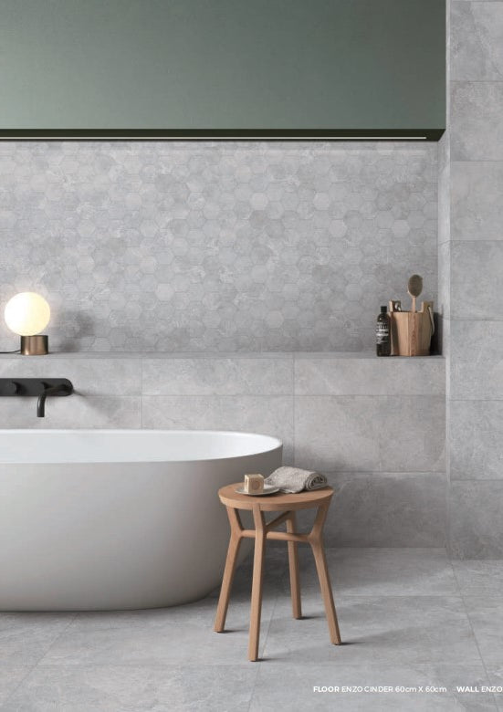 ENZO Cinder Hexagon Mosaic 265X305 SurfaceTec® - Sydney Home Centre