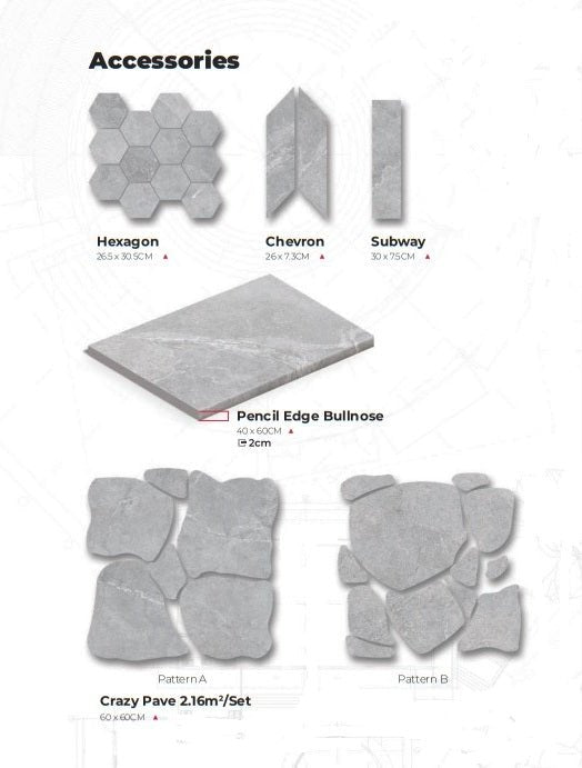 ENZO Cinder Hexagon Mosaic 265X305 SurfaceTec® - Sydney Home Centre