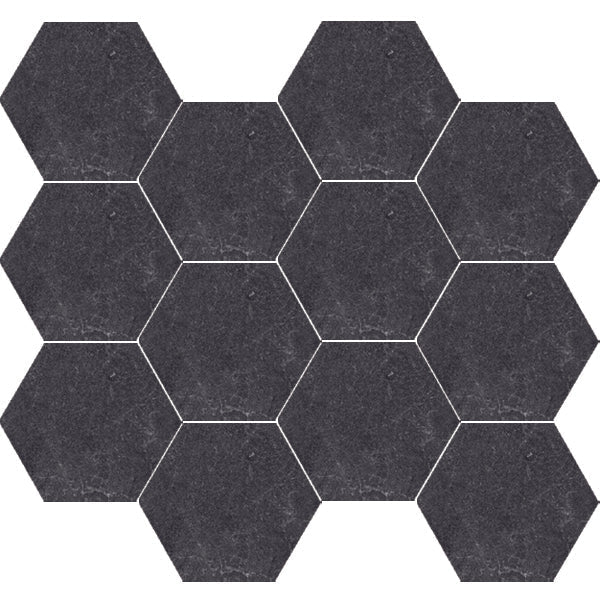 ENZO Coal Hexagon Mosaic 265X305 SurfaceTec® - Sydney Home Centre