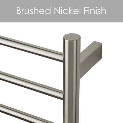 Aguzzo EZY FIT 600mm x 920mm Round Tube Dual Wired Heated Towel Rail Brushed Nickel - Sydney Home Centre