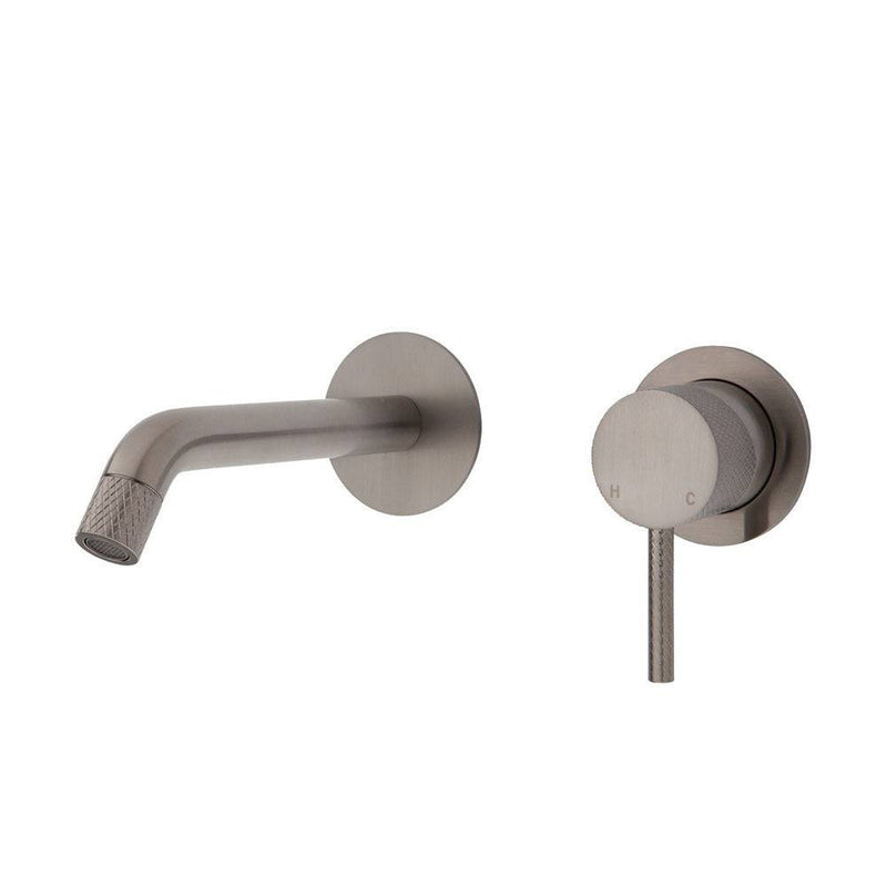 Fienza Axle Basin / Bath Wall Mixer 160mm Outlet Brushed Nickel - Sydney Home Centre