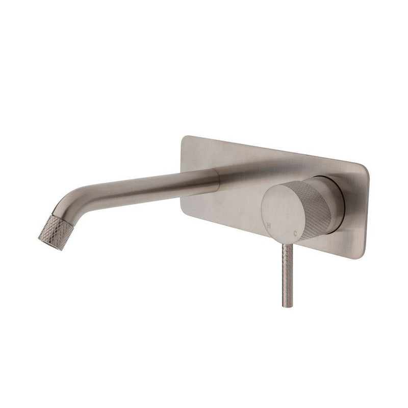 Fienza Axle Basin / Bath Wall Mixer 160mm With Outlet Brushed Nickel - Sydney Home Centre