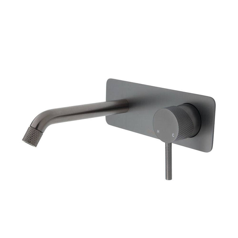 Fienza Axle Basin / Bath Wall Mixer 160mm With Outlet Gun Metal - Sydney Home Centre