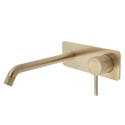 Fienza Axle Basin / Bath Wall Mixer 200mm With Outlet Urban Brass - Sydney Home Centre