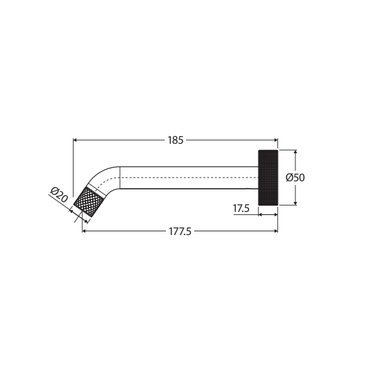 Fienza Axle Bath / Basin 180mm Wall Outlet Gun Metal - Sydney Home Centre