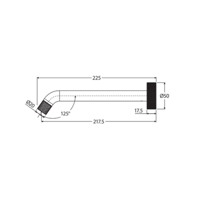 Fienza Axle Bath / Basin 220mm Wall Outlet Brushed Nickel - Sydney Home Centre