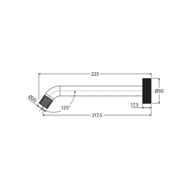 Fienza Axle Bath / Basin 220mm Wall Outlet Matte Black - Sydney Home Centre