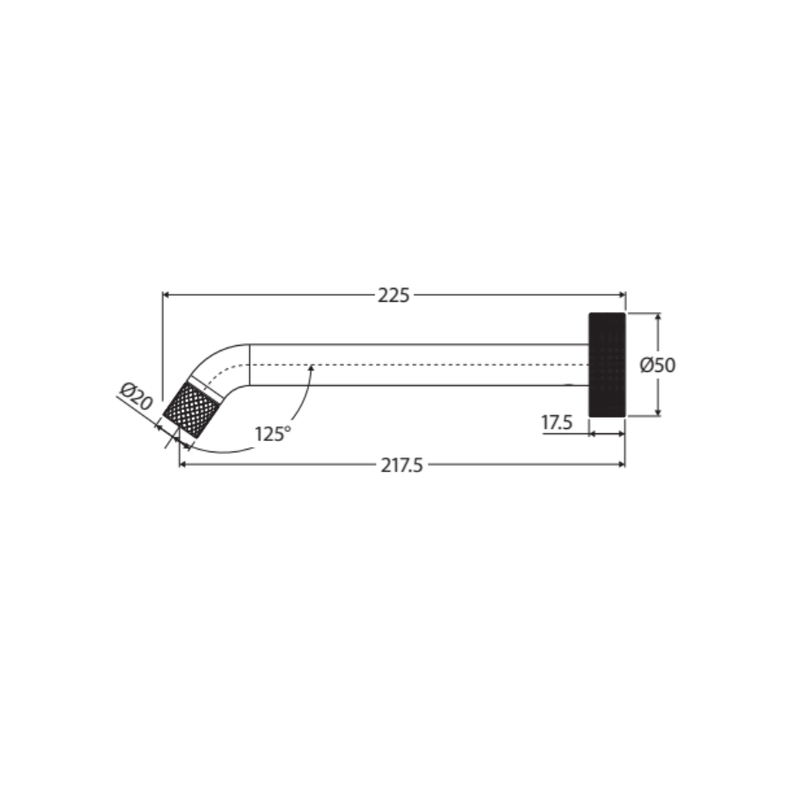 Fienza Axle Bath / Basin 220mm Wall Outlet Urban Brass - Sydney Home Centre