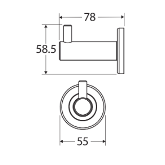 Fienza Axle Robe Hook Brushed Nickel - Sydney Home Centre