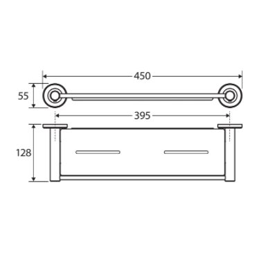 Fienza Axle Shower Shelf Gun Metal - Sydney Home Centre