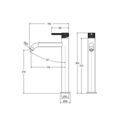 Fienza Axle Tall Basin Mixer Brushed Nickel - Sydney Home Centre