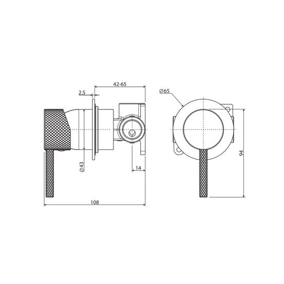 Fienza Axle Wall Mixer Gun Metal - Sydney Home Centre