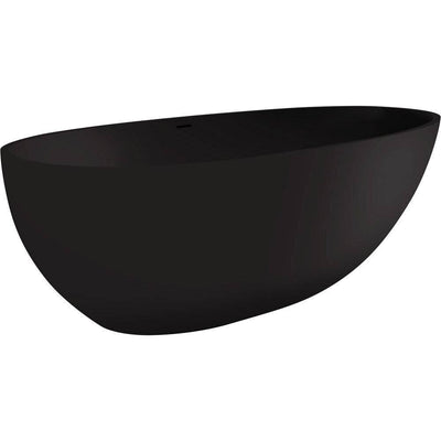 Fienza BAHAMA 1700mm Cast Stone Bath Matte Black - Sydney Home Centre