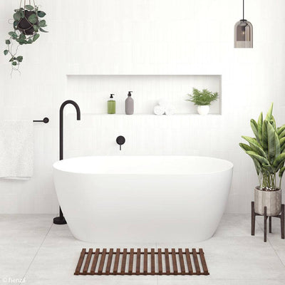 Fienza Kaya 1700mm Lightweight Resin Stone Bath Matte White - Sydney Home Centre