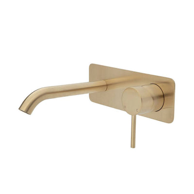 Fienza Kaya Basin / Bath Wall Mixer 160mm Outlet Set Urban Brass - Sydney Home Centre