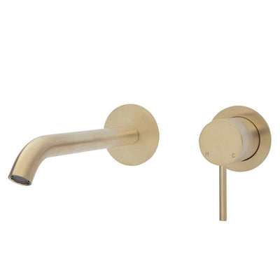 Fienza Kaya Basin / Bath Wall Mixer 200mm Outlet Set Urban Brass - Sydney Home Centre