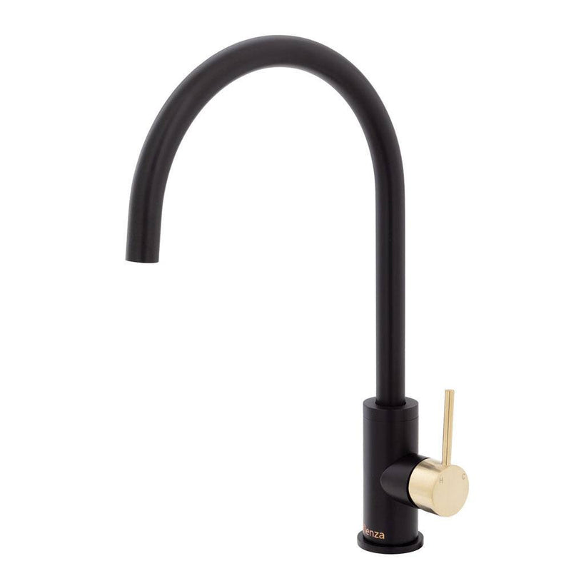 Fienza Kaya Sink Mixer Matte Black & Urban Brass - Sydney Home Centre