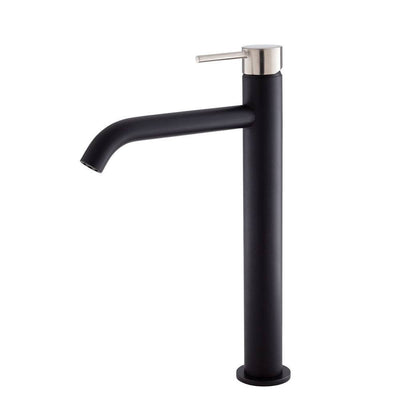 Fienza Kaya Tall Basin Mixer Matte Black & Brushed Nickel - Sydney Home Centre