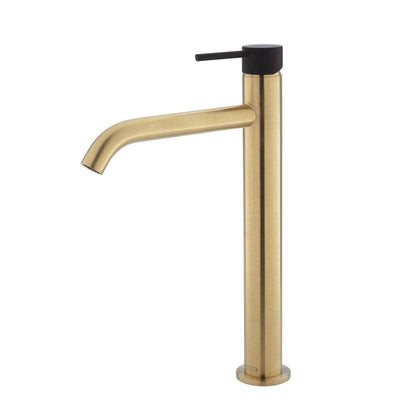 Fienza Kaya Tall Basin Mixer Urban Brass & Matte Black - Sydney Home Centre