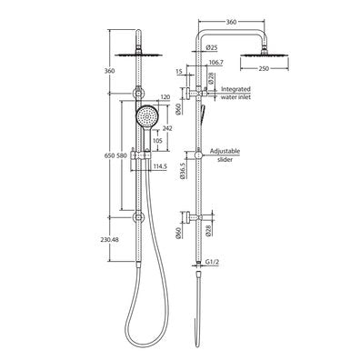 Fienza Kaya Twin Rail Shower Chrome - Sydney Home Centre