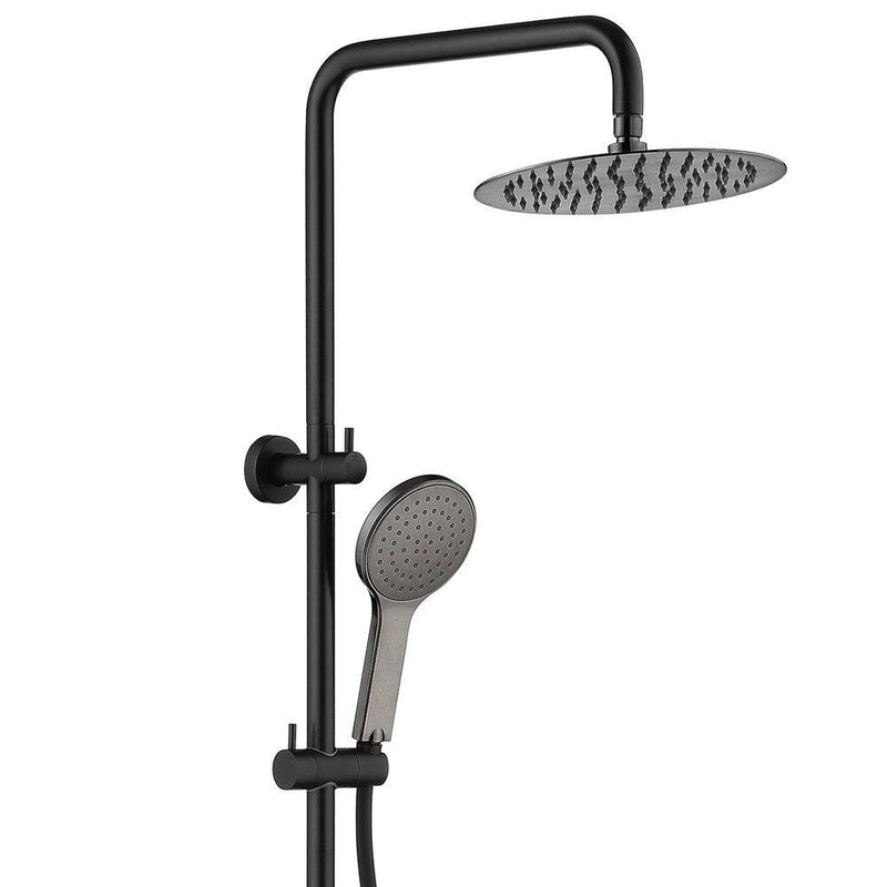 Fienza Kaya Twin Rail Shower Matte Black & Gun Metal - Sydney Home Centre