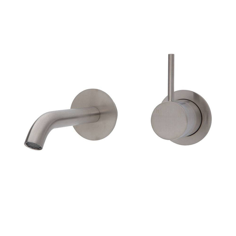 Fienza Kaya Up Basin / Bath Wall Mixer 160mm Outlet Set Brushed Nickel - Sydney Home Centre