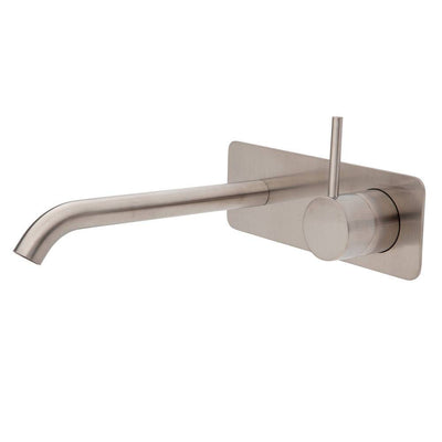 Fienza Kaya Up Basin / Bath Wall Mixer 200mm Outlet Set Brushed Nickel - Sydney Home Centre