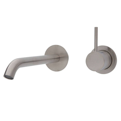 Fienza Kaya Up Basin / Bath Wall Mixer 200mm Outlet Set Brushed Nickel - Sydney Home Centre