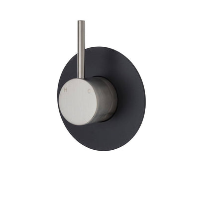 Fienza Kaya Up Wall Mixer Brushed Nickel & Matte Black - Sydney Home Centre